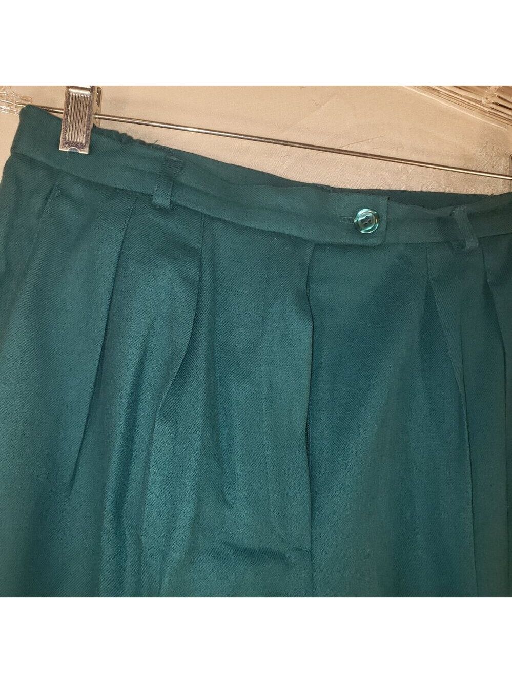 Women's Jos. A. Bank Teal Wool Trousers with Pleated Waist - 12